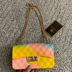 Caleesa Rainbow Chevron Mini Crossbody